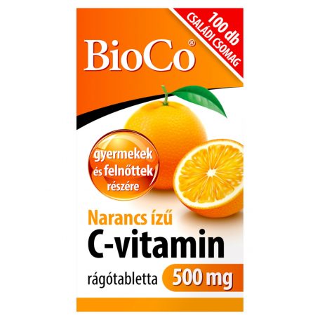 BioCo Narancs ízű C-vitamin 500 mg rágótabletta 100db