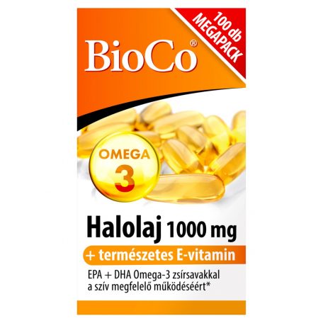 BioCo Halolaj 1000 mg + E-vitamin lágyzselatin kapszula 100 db