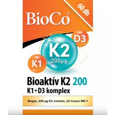   BioCo Bioaktív K2 200 µg K1+D3 komplex étrend-kiegészítő tabletta 60db