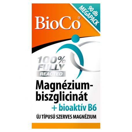 BioCo Magnézium-biszglicinát + bioaktív B6-vitamin étrend-kiegészítő tabletta 90db