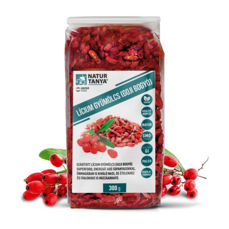 Natur Tanya® Lícium gyümölcs (Lycium Barbarum, Goji bogyó) Fiatalság, erőnlét, karcsúság! 300g