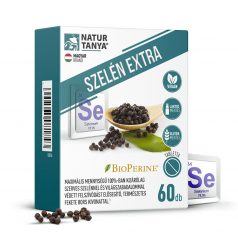   Natur Tanya® SZELÉN EXTRA - Maximális mennyiségű 100% szerves szelén és világszabadalommal védett biohasznosulást fokozó, természetes fekete bors kivonat