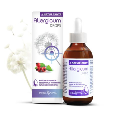 Natur Tanya® E. Allergicum Drops - allergia csepp, házi por, állati szőr, penész, atka, pollen érzékenységnél 50ml