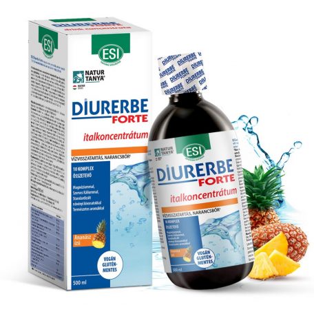 Natur Tanya® ESI® Diurerbe® Forte italkoncentrátum, Citrom, Gránátalma íz – Vízvisszatartás és cellulit ellen. 500ml