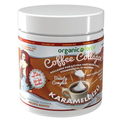 Organic Force Coffee Collagen - KávéKollagén KARAMELL 318g