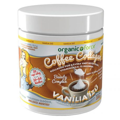 Organic Force Coffee Collagen - KávéKollagén VANÍLIA 318g