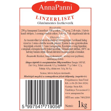 AnnaPanni Linzer gluténmentes lisztkeverék 1kg