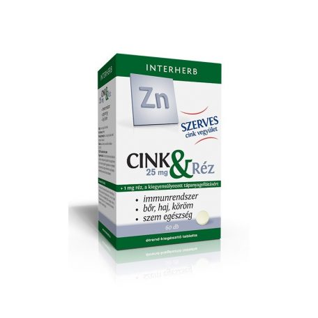 Interherb SZERVES Cink 25 mg & Réz tabletta 60 db                      