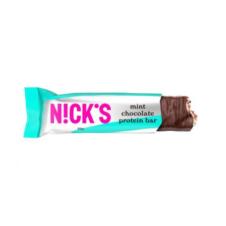 Nick's glutén-és hozzáadott cukormentes MINT CHOC mentolos csokis ízű fehérjeszelet 50 g    28%-os fehérjetartalom!